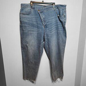 Universal Standard Katie High Rise Cross Over tapered leg jean 22